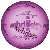 Kugel mit der Aufschrift "Webdesign"
